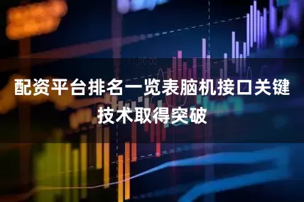 配资平台排名一览表脑机接口关键技术取得突破